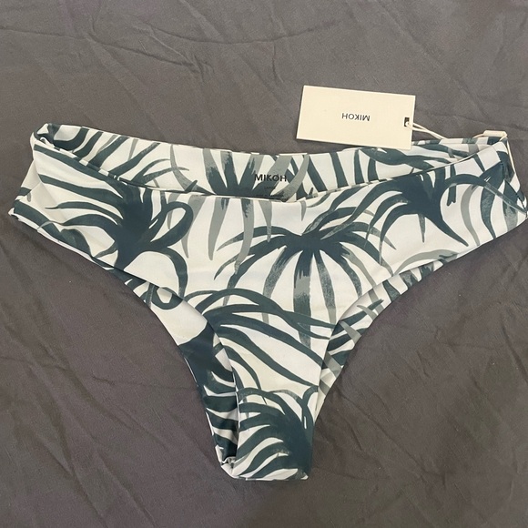 Mikoh Logo NWT Mikoh Tropical Leaf Cruz Bay Bikini Bottom Sz L